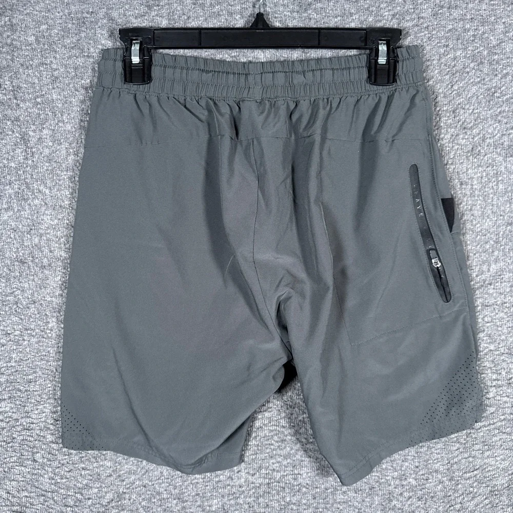 UNRL Athletic Shorts Mens Medium Grey Performance Stretch Linerless Training 8